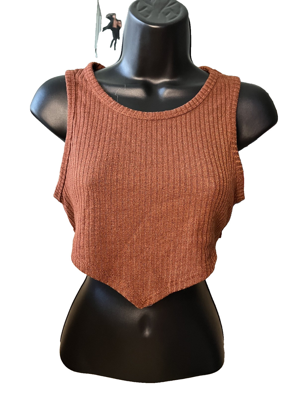Women's SHEIN Size Medium Rusty Orange Sleeveless Crop Top Lightweight Comfort